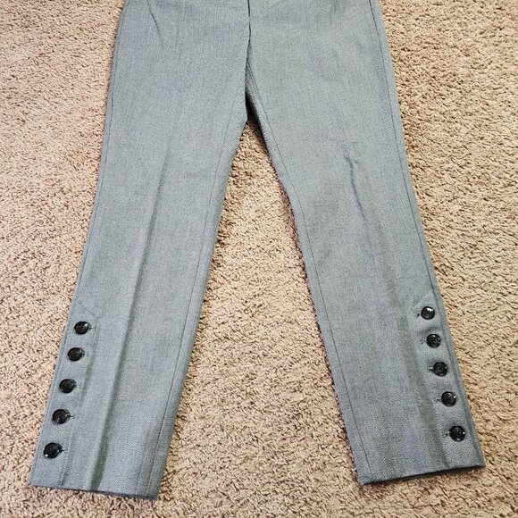 Banana Republic Sloan Pants Womens 8 Gray Ankle Button Hem Stretch Career Formal - Picture 5 of 10